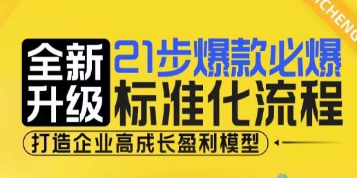 21步爆款必爆标准化流程，全新升级，打造企业高成长盈利模型-梦帆创业网