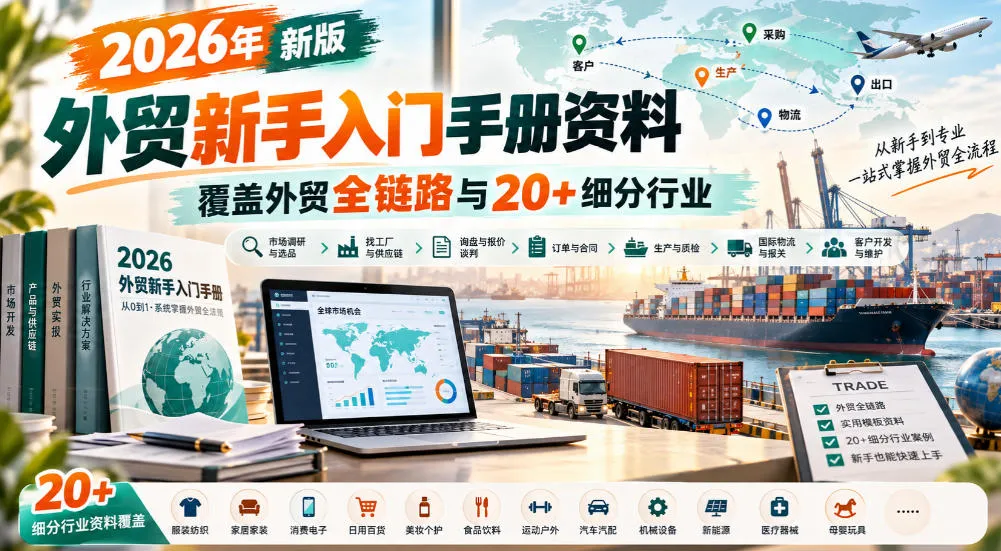 2026年新版外贸新手入门手册资料，覆盖外贸全链路与20+细分行业-梦帆创业网