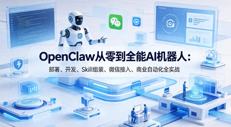 OpenClaw从零到全能AI机器人：部署、开发、Skill组装、微信接入、商业自动化全实战-梦帆创业网