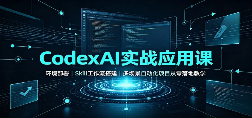 CodexAI实战应用课:环境部署Skill工作流搭建,多场景自动化项目从零落地教学 CodexAI实战应用课:环境部署Skill工作流搭建,多场景自动化项目从零落地教学