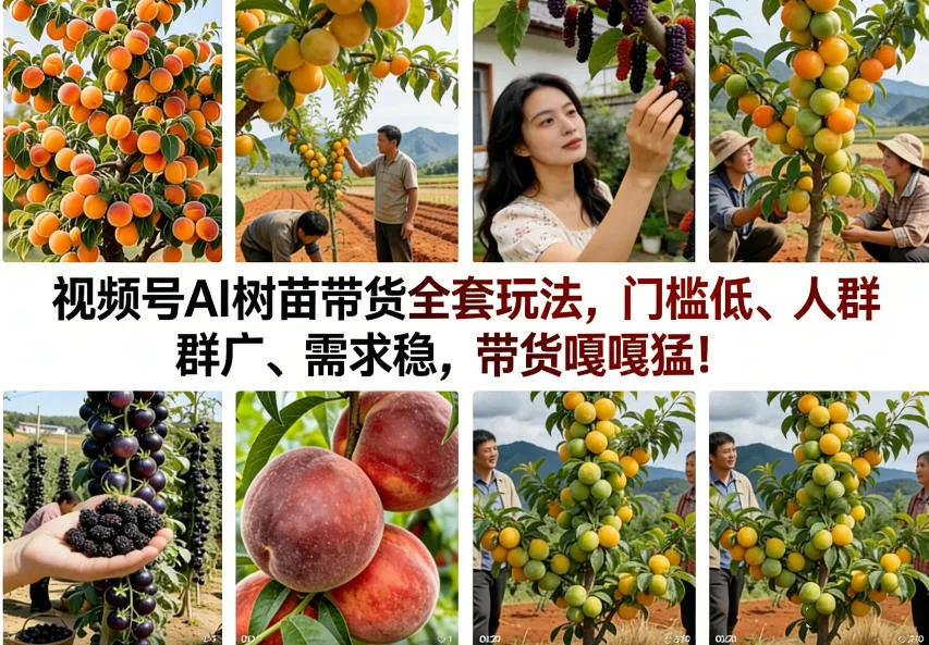 视频号AI树苗带货全套玩法，门槛低、人群广、需求稳，带货嘎嘎猛！（更新1014）-梦帆创业网