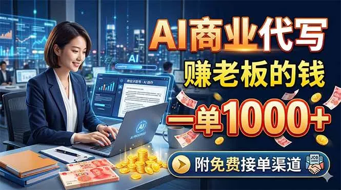 （18444期）AI商业代写，赚老板的钱，一单1000+，附免费接单渠道-梦帆创业网