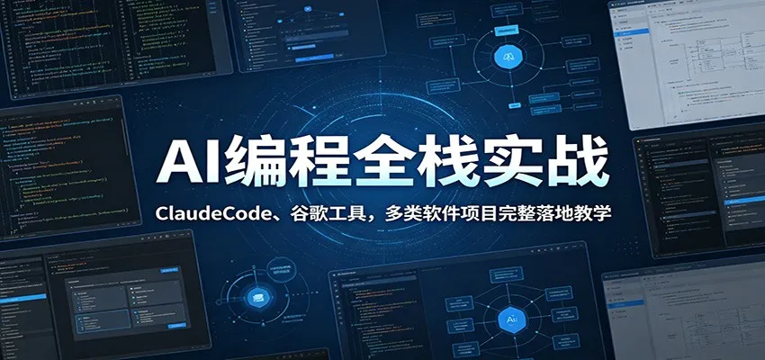 AI编程全栈实战：ClaudeCode、谷歌工具，多类软件项目完整落地教学-梦帆创业网