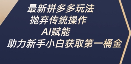 最新拼多多玩法，抛弃传统操作，AI赋能，助力新手小白获取第一桶金-梦帆创业网