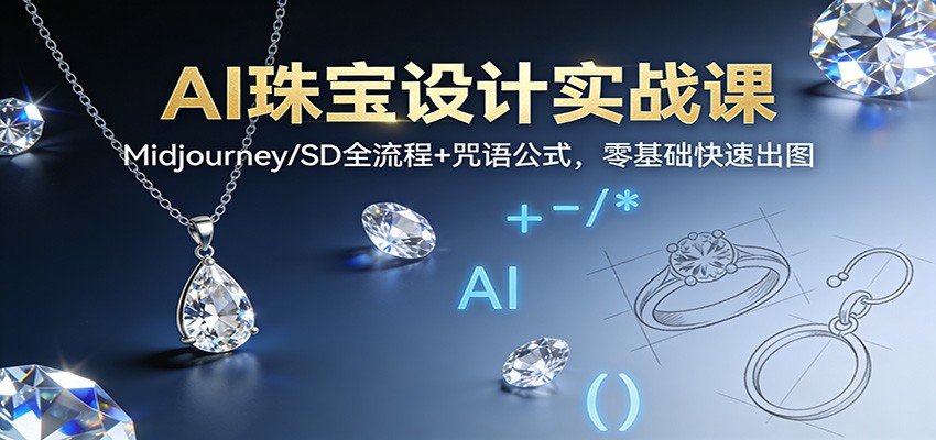 AI珠宝设计实战课:Midjourney/SD全流程+咒语公式,零基础快速出图 AI珠宝设计实战课:Midjourney/SD全流程+咒语公式,零基础快速出图