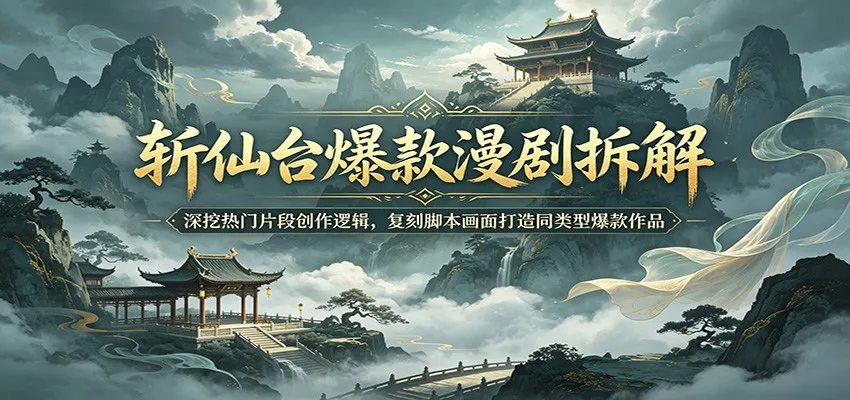 斩仙台爆款漫剧拆解：深挖热门片段创作逻辑，复刻脚本画面打造同类型爆款作品-梦帆创业网