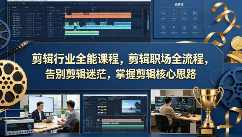 剪辑行业全能课程，剪辑职场全流程，告别剪辑迷茫，掌握剪辑核心思路-梦帆创业网