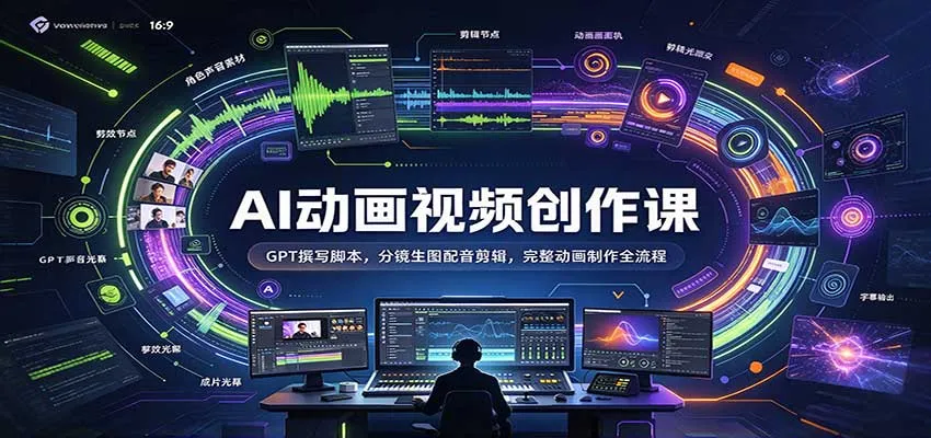 AI动画视频创作课:GPT撰写脚本,分镜生图配音剪辑,完整动画制作全流程 AI动画视频创作课:GPT撰写脚本,分镜生图配音剪辑,完整动画制作全流程