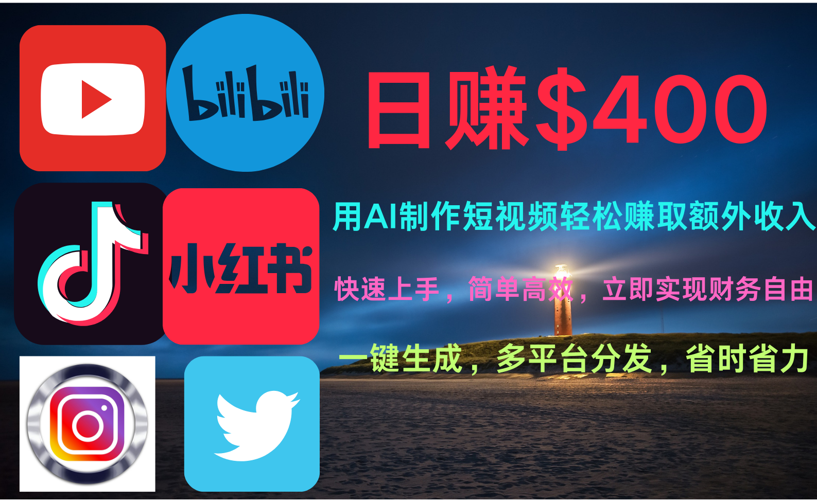 玩转全网视频平台，创造视频就能轻松赚取每天400美金-梦帆创业网