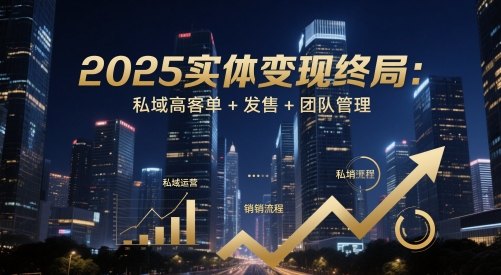 2025实体变现终局：私域高客单+发售+团队管理-梦帆创业网