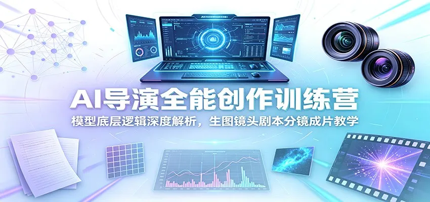 AI导演全能创作训练营：模型底层逻辑深度解析，生图镜头剧本分镜成片教学-梦帆创业网