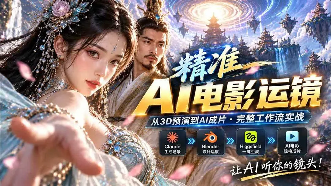 （20503期）AI视频终于能精准运镜了！Claude + Blender + Higgsfield 免费插件实测-梦帆创业网