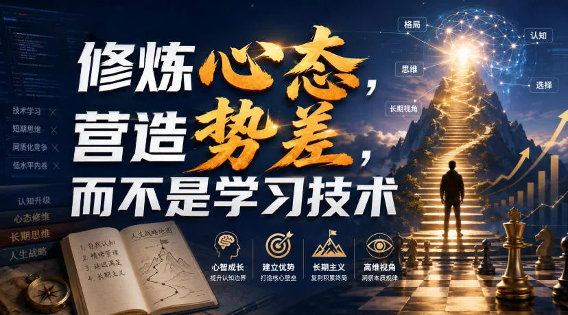 付费文章:修炼心态,营造势差,而不是学习技术 付费文章:修炼心态,营造势差,而不是学习技术