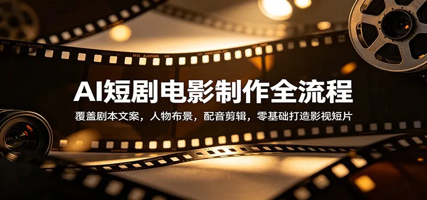 AI短剧电影制作全流程：覆盖剧本文案，人物布景，配音剪辑，零基础打造影视短片-梦帆创业网