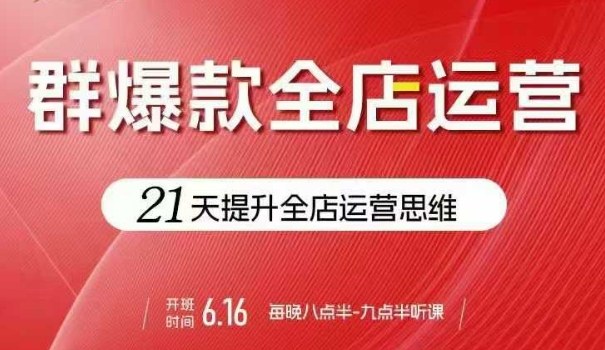 贾真电商群爆款全店运营，21天提升全店运营思维，起店、全店运营爆款不断-梦帆创业网