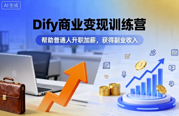 Dify商业变现训练营，帮助普通人升职加薪，获得副业收入-梦帆创业网
