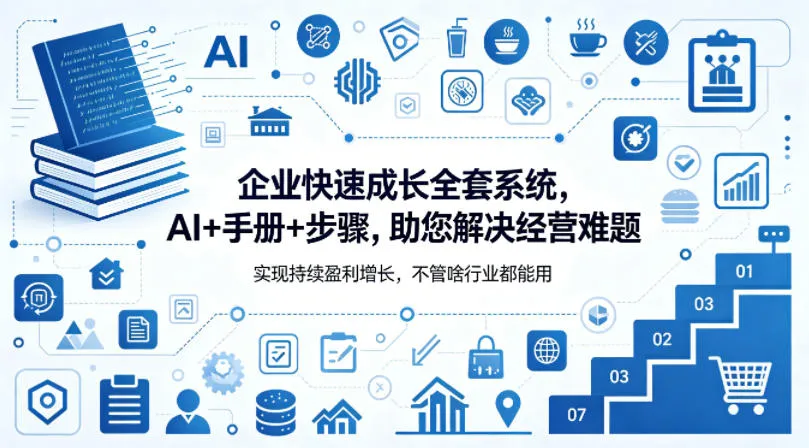 企业快速成长全套系统，AI+手册+步骤，助您解决经营难题，实现持续盈利增长，不管啥行业都能用-梦帆创业网