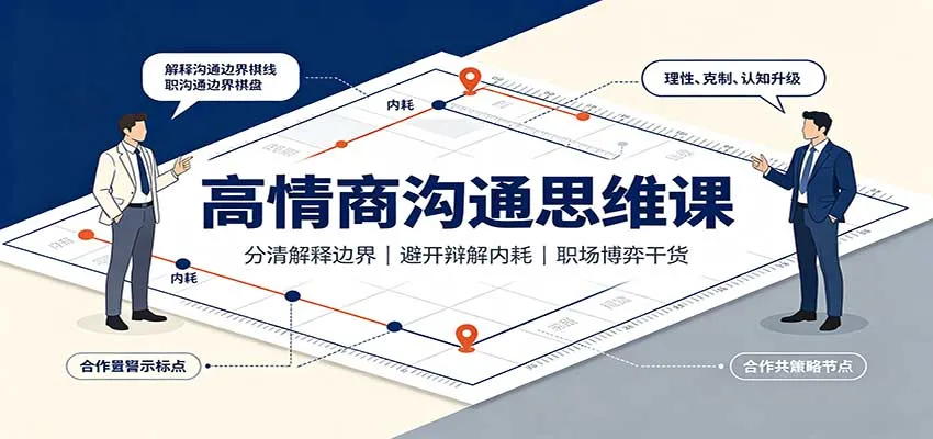 高情商沟通思维课：分清解释边界，避开辩解内耗，职场博弈干货-梦帆创业网