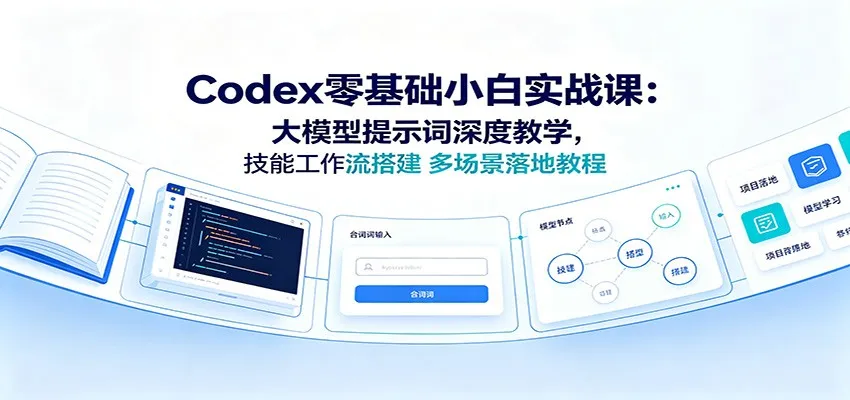 Codex零基础小白实战课：大模型提示词深度教学，技能工作流搭建多场景落地教程-梦帆创业网