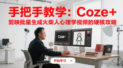 手把手教学：Coze + 剪映批量生成火柴人心理学视频的硬核攻略-梦帆创业网