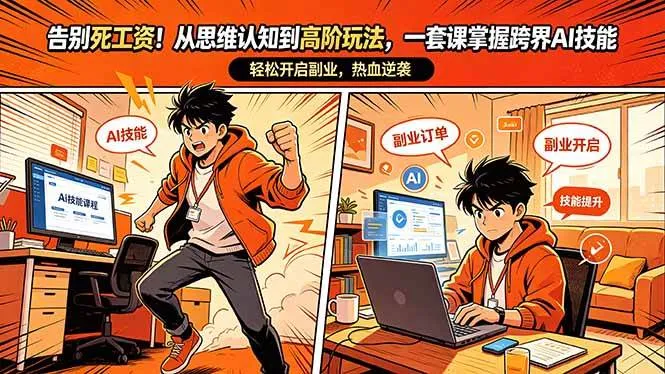 （18290期）告别死工资！从思维认知到高阶玩法，一套课掌握跨界AI技能，轻松开启副业-梦帆创业网