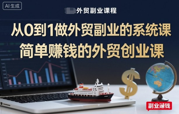 从0到1做外贸副业的系统课，简单賺钱的外贸创业课-梦帆创业网