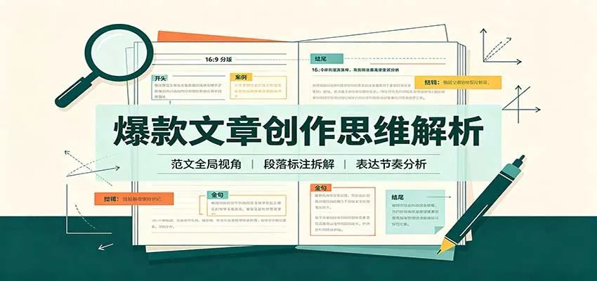 爆款文章创作思维解析:全局视角拆解范文,梳理行文逻辑,搭配真实拆文实操案例 爆款文章创作思维解析:全局视角拆解范文,梳理行文逻辑,搭配真实拆文实操案例