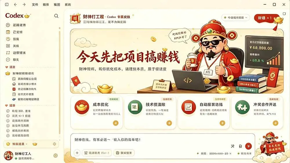 (19432期)闲鱼售卖99元的Codex皮肤包,GitHub 免费开源了!让你的codex变成精美界面 Codex Dream Skin (19432期)闲鱼售卖99元的Codex皮肤包,GitHub 免费开源了!让你的codex变成精美界面 Codex Dream Skin