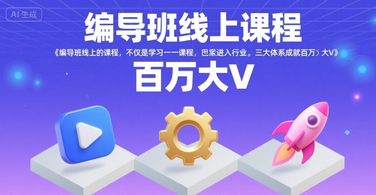 编导班线上课程，不仅是学习一门课程，更是进入一个行业，三大体系成就百万大V-梦帆创业网