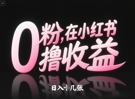 0粉在小红书撸收益，日入几张-梦帆创业网