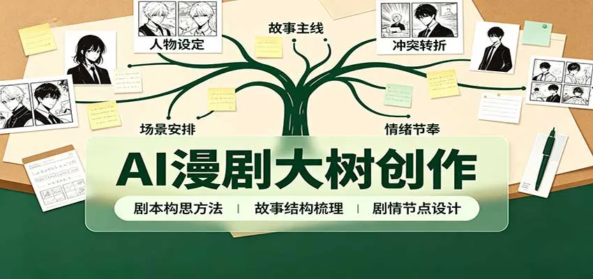 AI漫剧大树创作：剧本构思课程讲解，软件插件配置，配套工具资料完整梳理-梦帆创业网