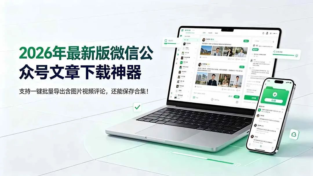 （19486期）2026年最新版微信公众号文章下载神器，支持一键批量导出含图片视频评论，还能保存合集！-梦帆创业网