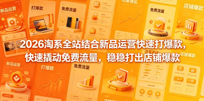 2026淘系全站结合新品运营快速打爆款，快速撬动免费流量，稳稳打出店铺爆款（更新5月12日）-梦帆创业网