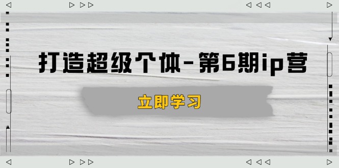 （14014期）打造 超级个体-第6期ip营：商业认知,产品设计,成交演练,解决知识变现难题-梦帆创业网