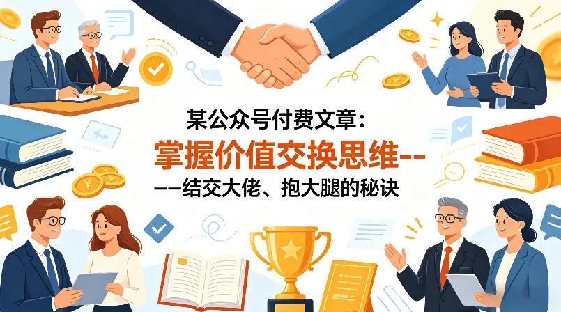 某公众号付费文章：掌握价值交换思维—-结交大佬、抱大腿的秘诀-梦帆创业网