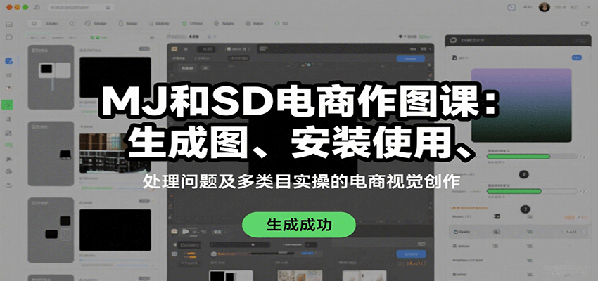 MJ和SD电商作图课：生成图、安装使用、处理问题及多类目实操的电商视觉创作-梦帆创业网