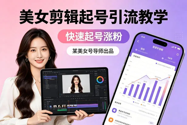 某美女号导师出品：美女剪辑起号引流教学，快速起号涨粉-梦帆创业网