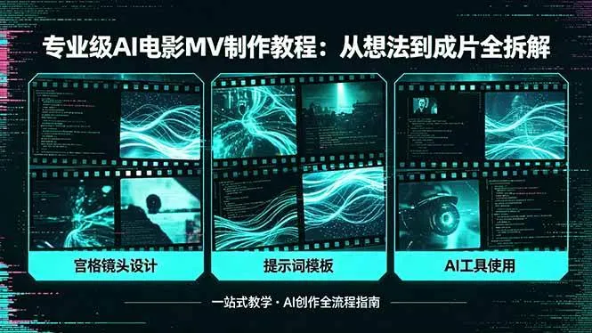 （18295期）专业级AI电影MV制作教程，从想法到成片全拆解，宫格镜头+提示词模板+AI工具一站式教学-梦帆创业网