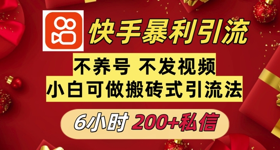 利用快手平台6小时不到200+私信，不发视频不养号-梦帆创业网