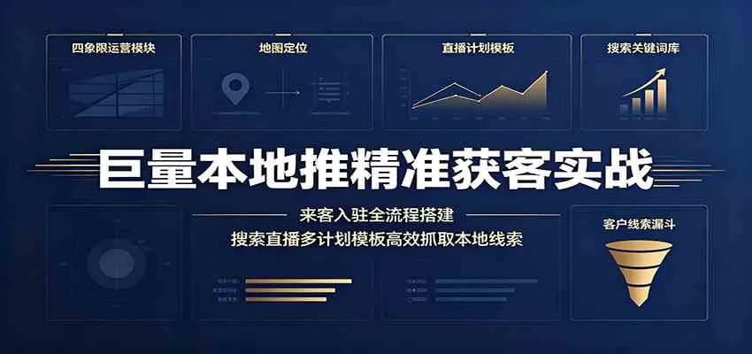 巨量本地推精准获客实战：来客入驻全流程搭建，搜索直播多计划模板高效抓取本地线索-梦帆创业网