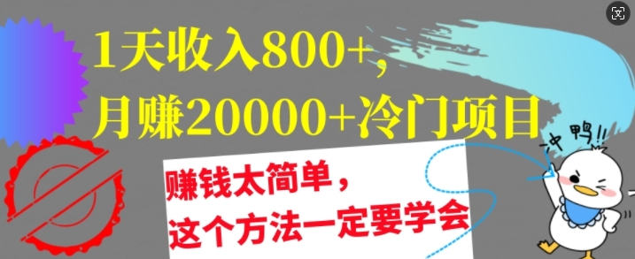 1天收入8张，月赚2w+冷门项目，赚钱太简单，这个方法一定要学会【干货】-梦帆创业网