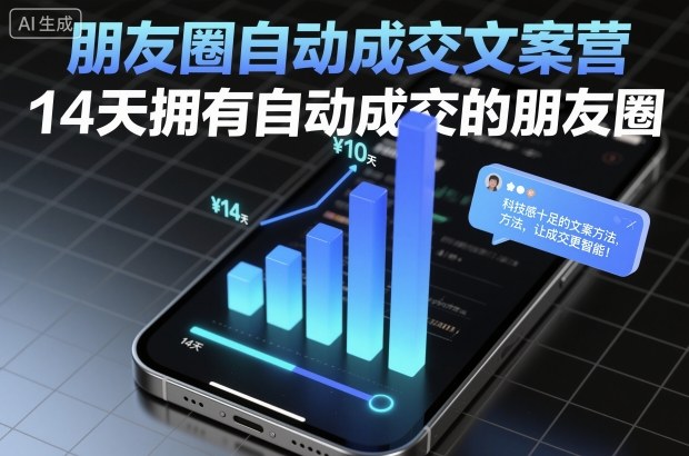 朋友圈自动成交文案营，14天拥有自动成交的朋友圈-梦帆创业网