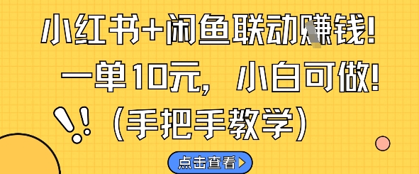 小红书+闲鱼联动挣钱，一单10元，小白可做-梦帆创业网