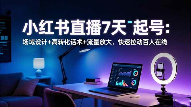 （16537期）小红书直播7天起号：场域设计+高转化话术+流量放大，快速拉动百人在线-梦帆创业网