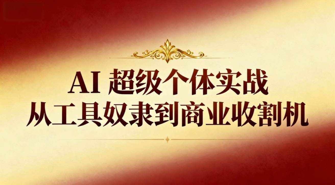 （16718期）AI超级个体实战：从工具奴隶到商业收割机-梦帆创业网