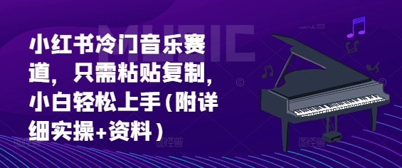 小红书冷门音乐赛道，只需粘贴复制，小白轻松上手(附详细实操+资料)-梦帆创业网