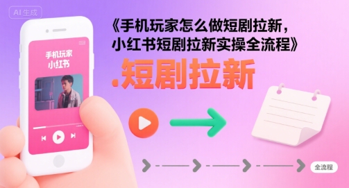 手机玩家怎么做短剧拉新，小红书短剧拉新实操全流程-梦帆创业网
