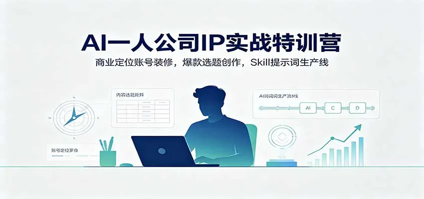 AI一人公司IP实战特训营：商业定位账号装修，爆款选题创作，Skill提示词生产线-梦帆创业网