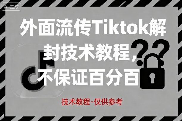外面流传Tiktok解封技术教程，不保证百分百，具体自测-梦帆创业网