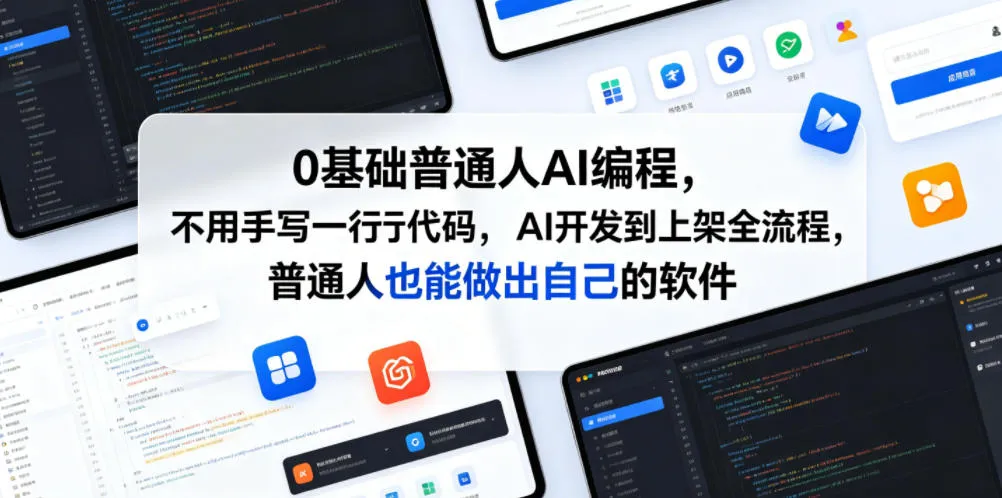 0基础普通人AI编程,不用手写一行代码,AI开发到上架全流程,普通人也能做出自己的软件 0基础普通人AI编程,不用手写一行代码,AI开发到上架全流程,普通人也能做出自己的软件
